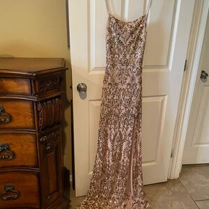 Windsor Dress with Gold Sequin Embellishment